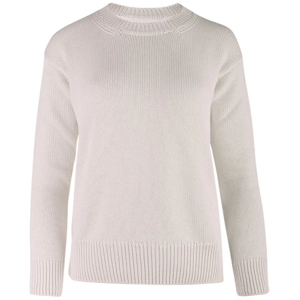 Oversized Round Neck Pullover in Stone