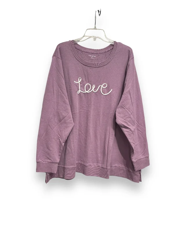 Sweatshirt Crewneck By Lane Bryant In Purple, Size: 4x