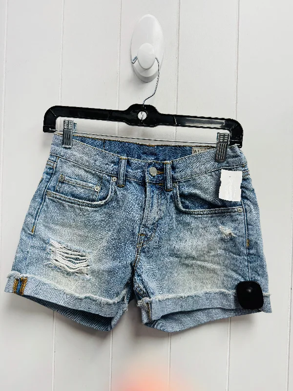 Shorts Designer By All Saints In Blue Denim, Size: 0