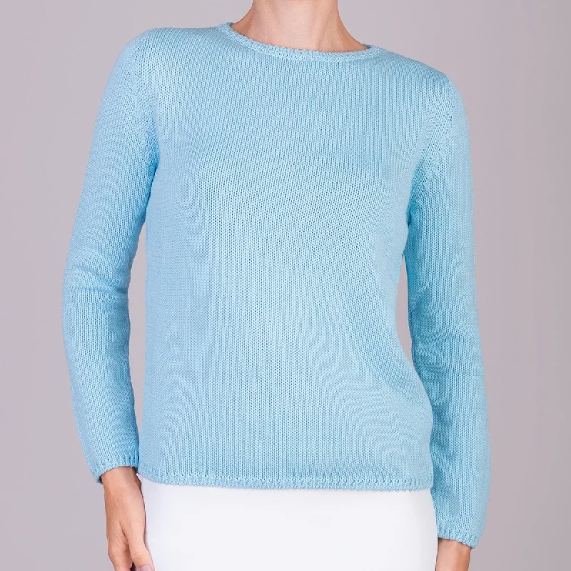 Long Sleeve Pullover in Turquoise Sky