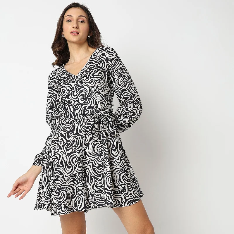 Regular Fit Abstract Dress