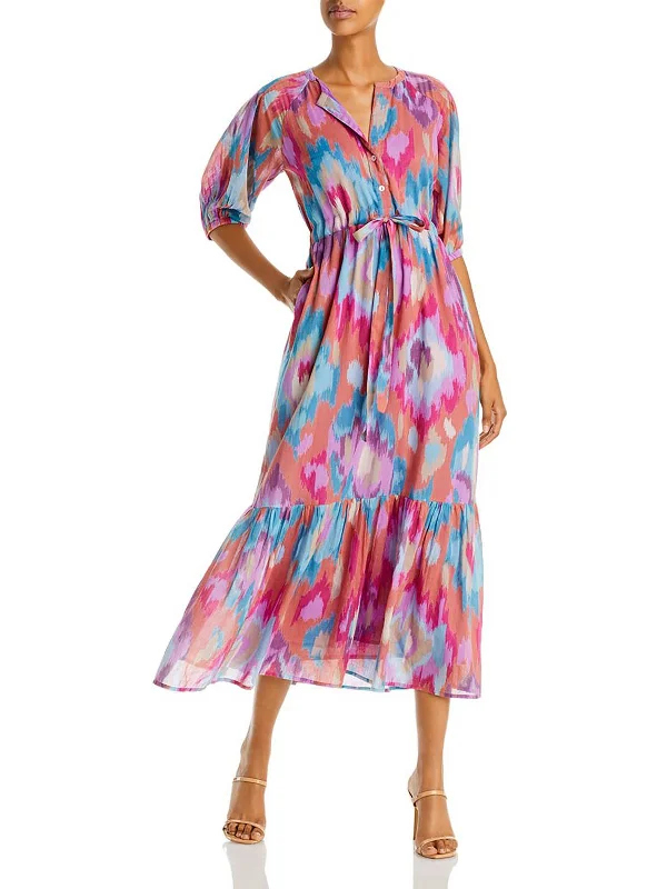 Betty Womens Cotton Printed Midi Dress