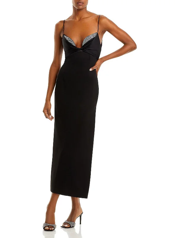 Womens Knit Cut-Out Midi Dress