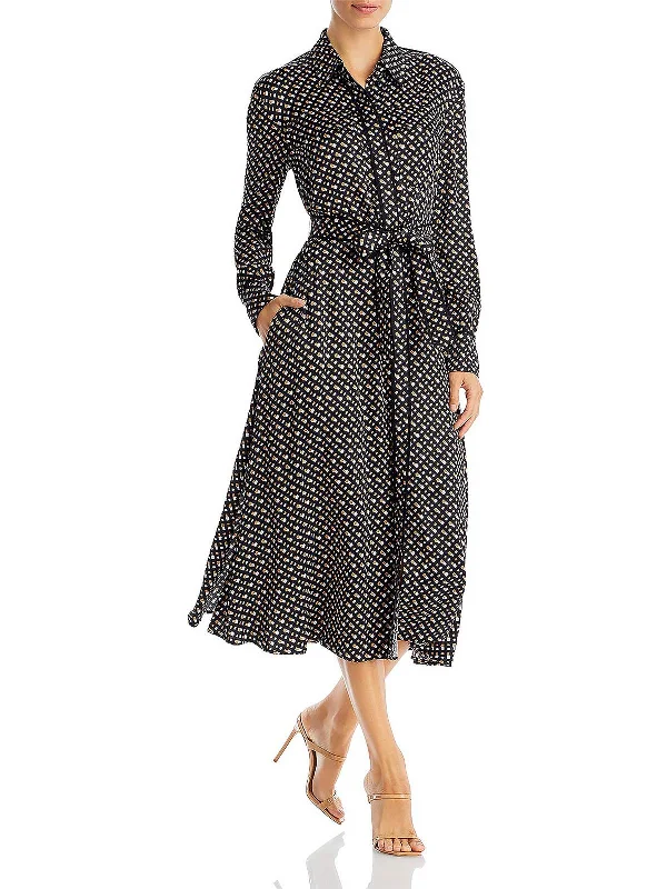 Womens Printed Long Midi Dress