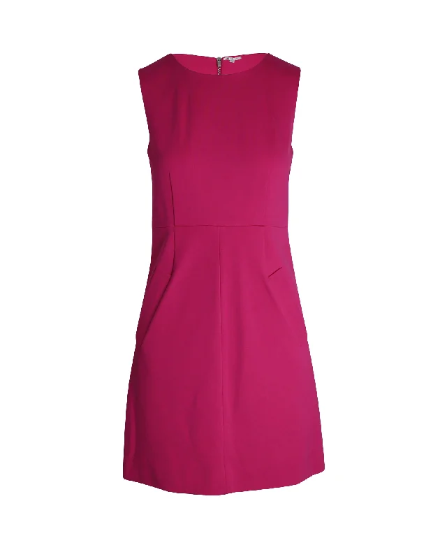 Diane Von Furstenberg Sleeveless Carpreena Mini Dress in Pink Rayon