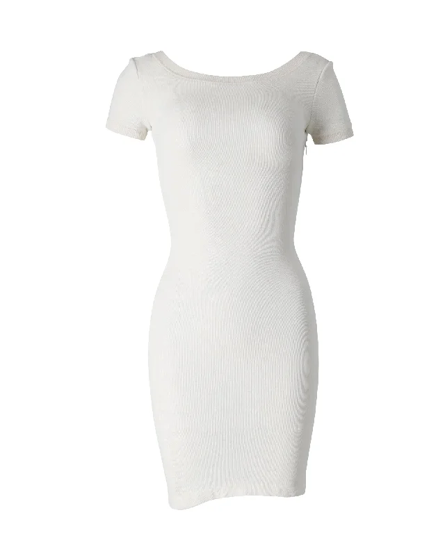 Dsquared2 Mini Bodycon Dress in White Viscose