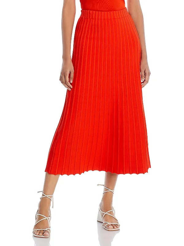 Idris Womens Ribbed Viscose A-Line Skirt