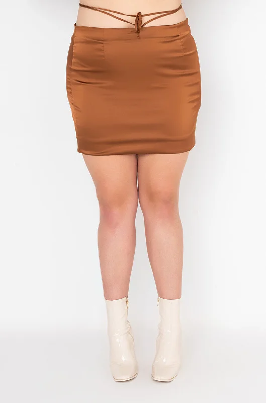 LONG WAY TO GO LACE UP MINI SKIRT PLUS SIZE