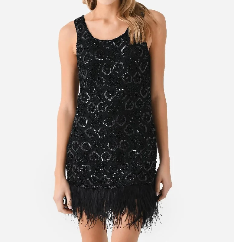 Misha Combo Knit Mini Dress In Black