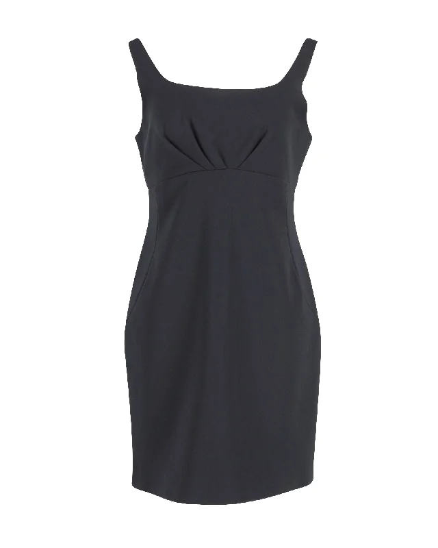 Moschino Square Neck Mini Dress in Black Polyester