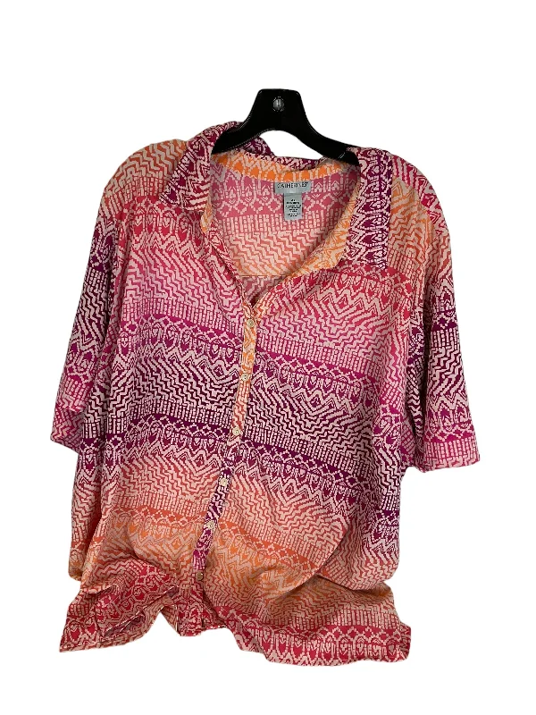 Multi-colored Top Short Sleeve Catherines, Size 4x