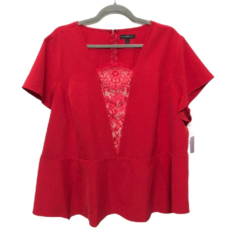 Red Top Short Sleeve Lane Bryant, Size 22