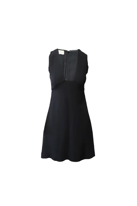 Stella McCartney Plunge Neckline Mini Dress in Black Viscose