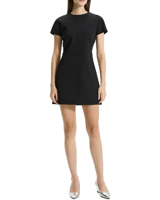 Theory Dolman Linen-Blend Mini Dress