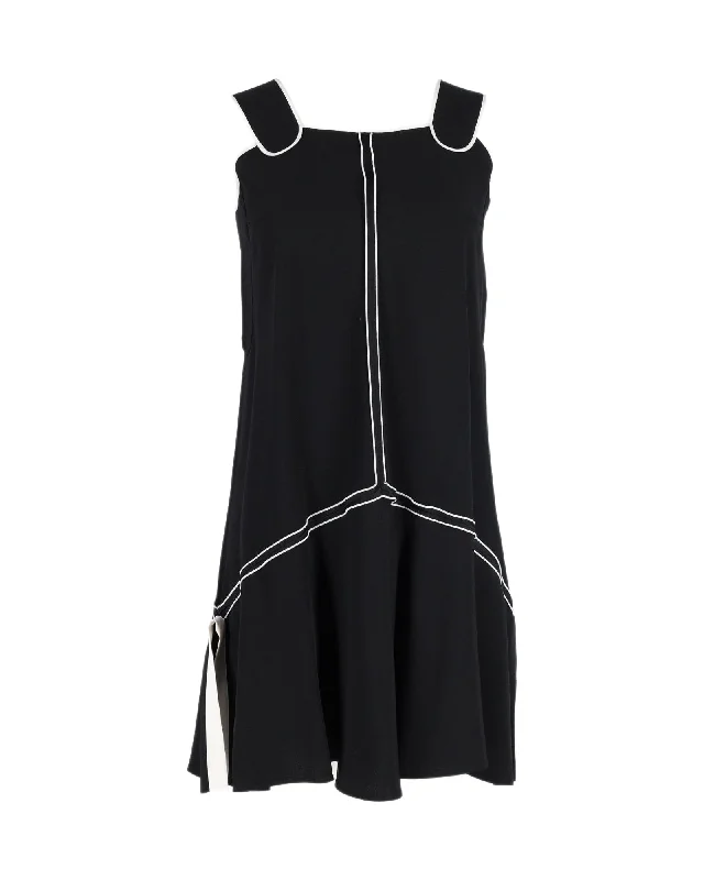 Victoria Beckham Sleeveless Mini Dress in Black Cotton