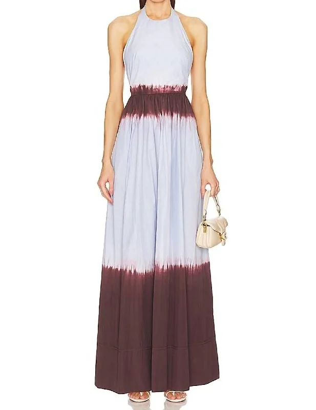 Blair Maxi Dress In Fudge & Sky Blue