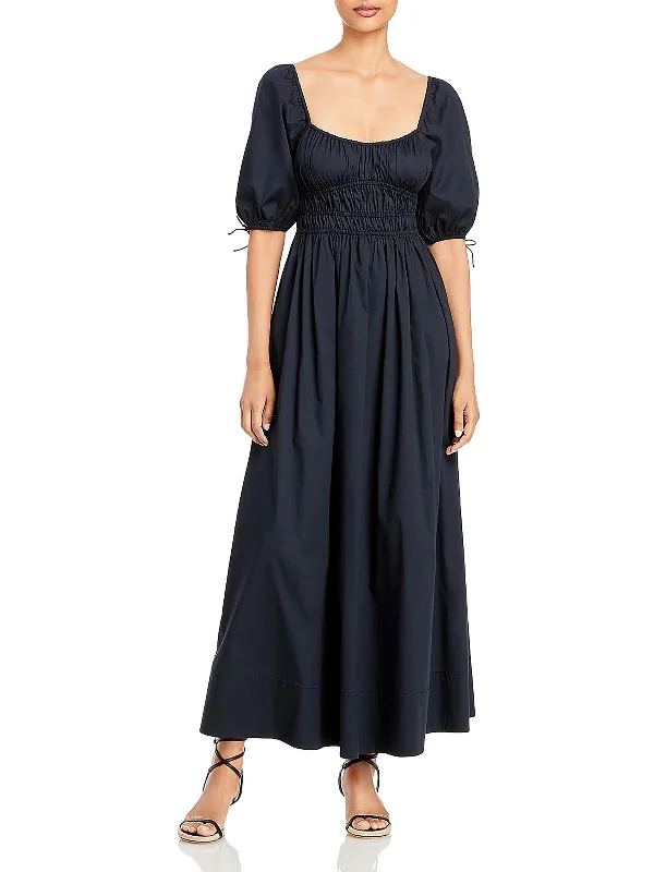 Faye Womens Smocked Long Maxi Dress