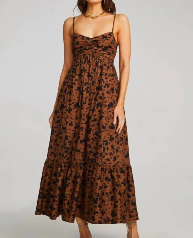 Flora Maxi Dress In Cinnamon