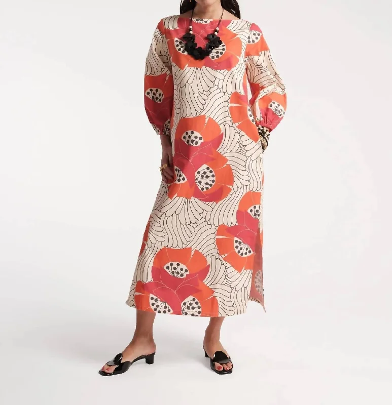 Minnow Maxi Dress In Japanese Poppy