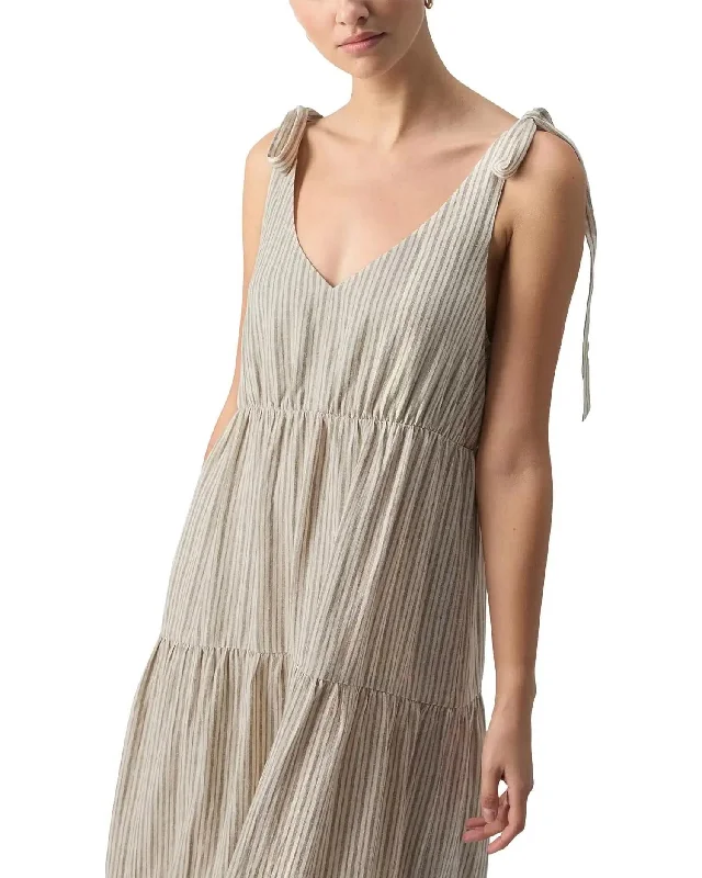 Move Striped Maxi Dress In Beige