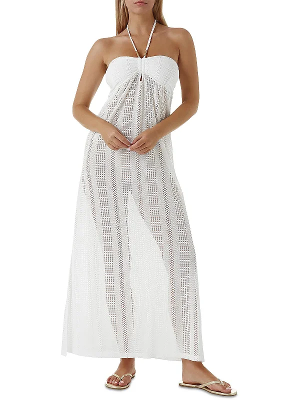 Womens Open Stitch Knit Maxi Dress