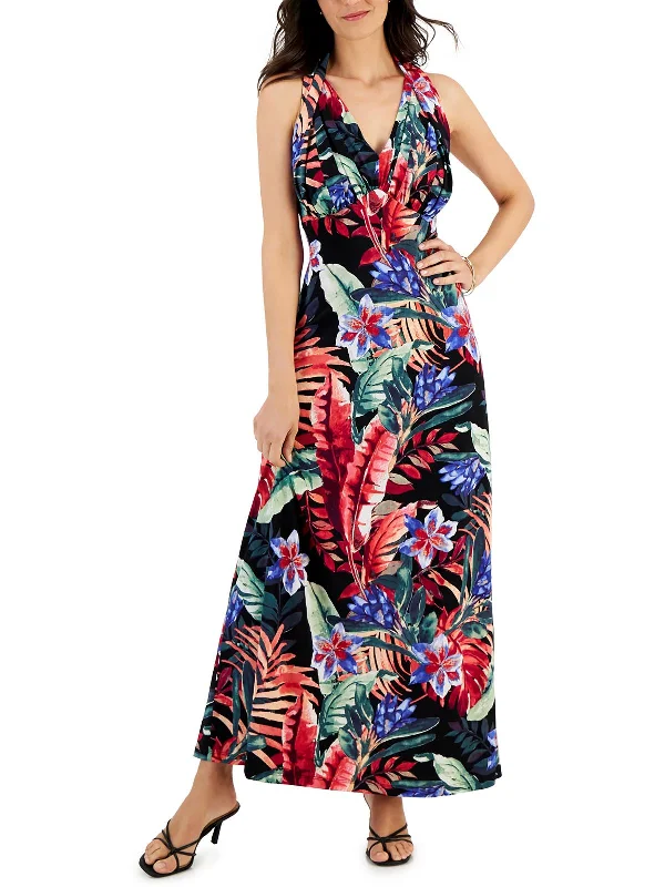 Womens Printed Polyester Maxi Dress