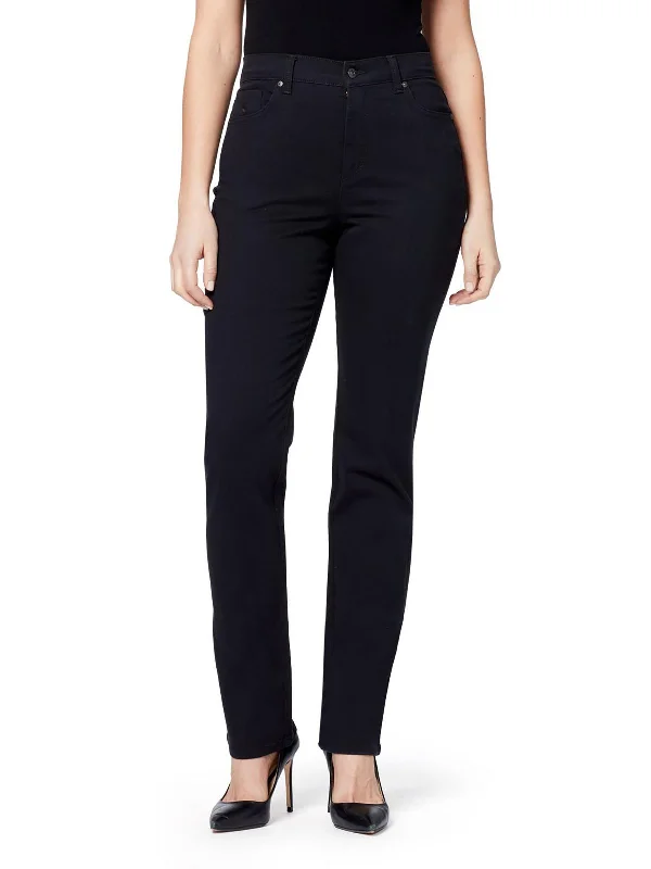 Amanda Womens Mid Rise Slimming Tapered Leg Jeans