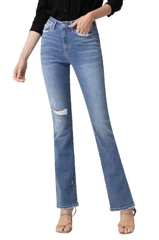 High Rise Mini Bootcut Jean In Allium