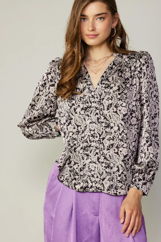 Jacquard Paisley Blouse