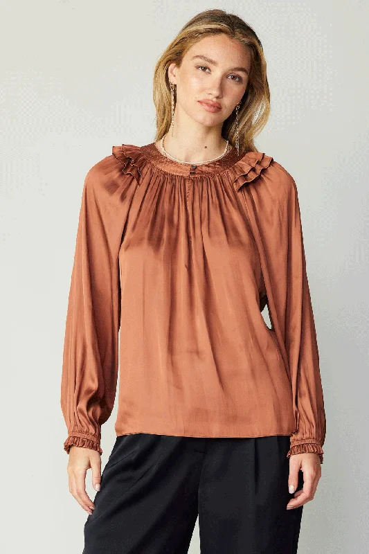 Ruffled Crewneck Blouse