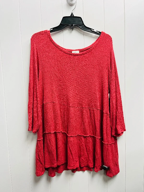 Top Long Sleeve By Ava James In Orange, Size: 1x