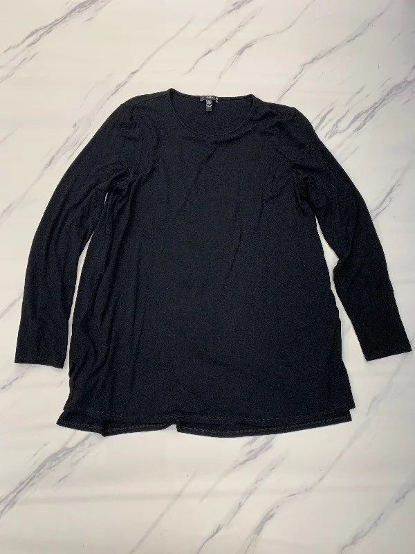 Top Long Sleeve By Eileen Fisher In Black, Size: L