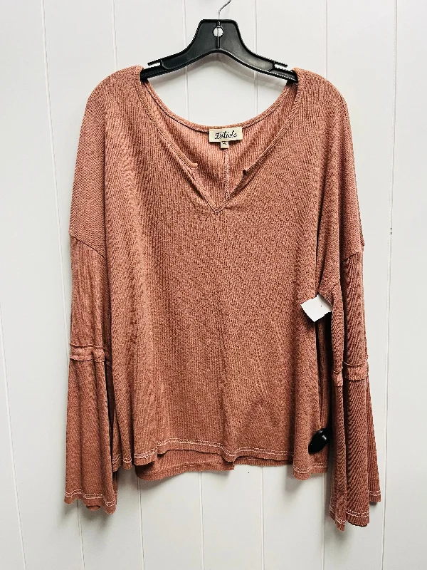 Top Long Sleeve By Listicle In Orange, Size: L