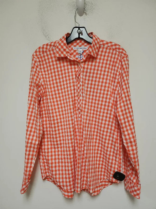 Top Long Sleeve By Southern Tide In Checkered Pattern, Size: S