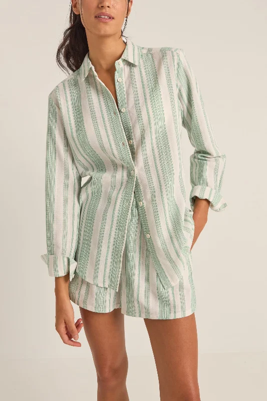 Dinero Stripe Beach Shirt Green