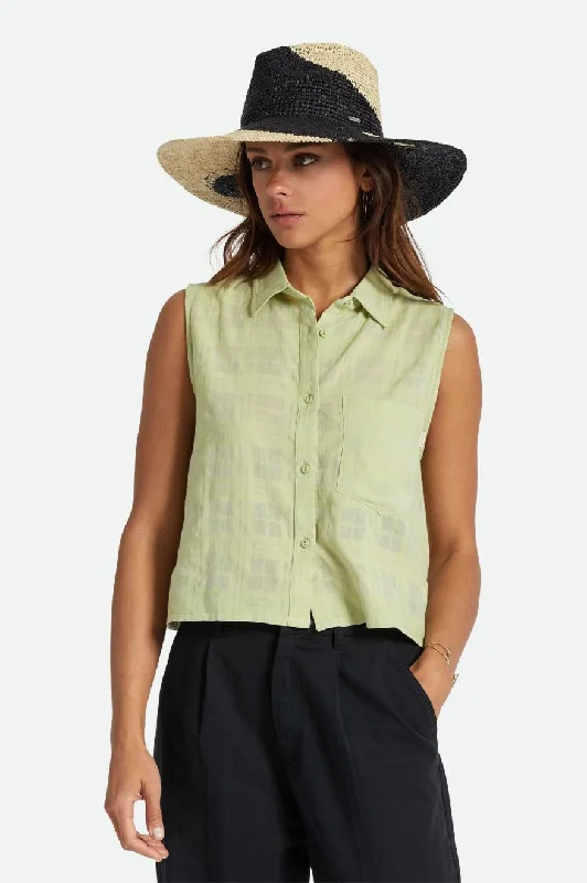 Leon Boxy Sleeveless Shirt - Pear