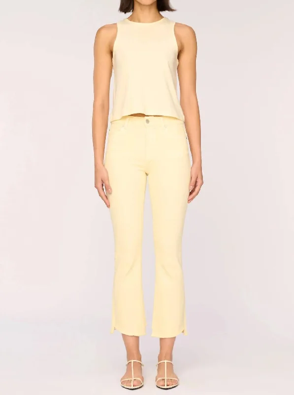 Bridget Boot High Rise Pants In Pale Yellow