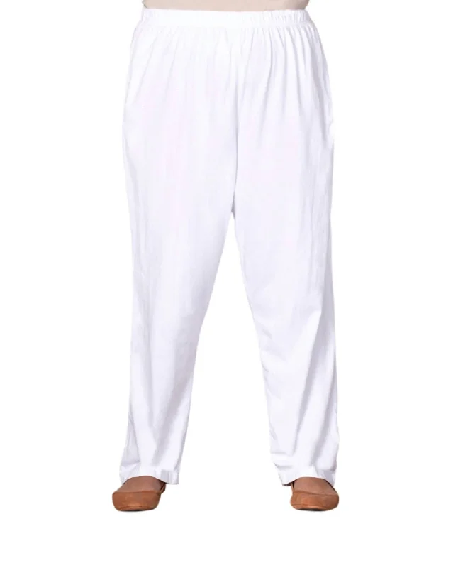 Cotton Relaxed Pants - Plus In White