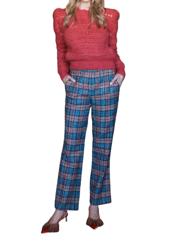 Plaid Pants In Mountain Blue