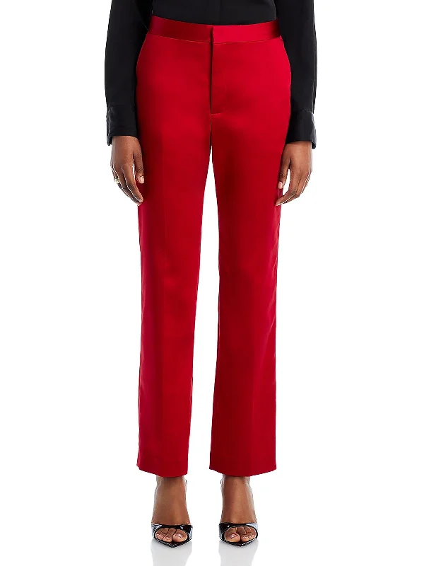 Rebel Womens Satin High Rise Dress Pants