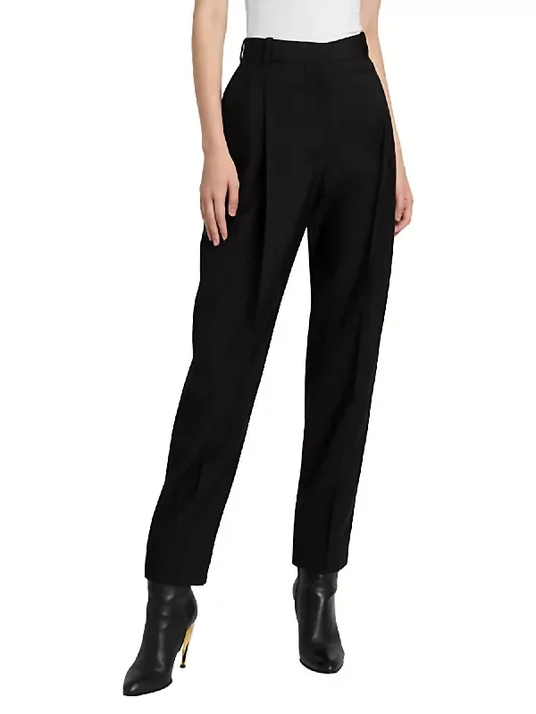 Single Pleat Peg Trouser In Black