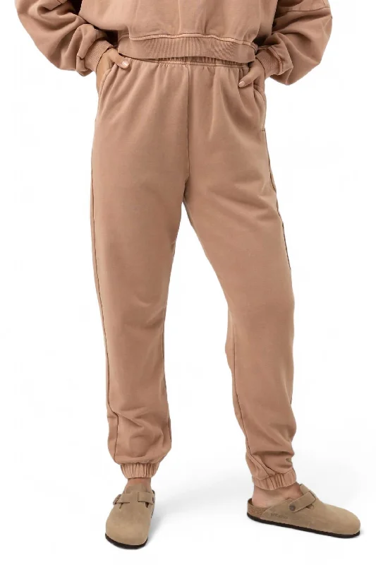 Stacked Track Pant In Caramel