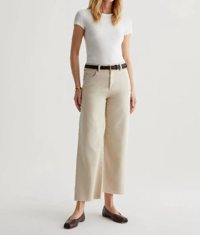 Wide Leg Crop Pants In Sulfur Dessert Rock