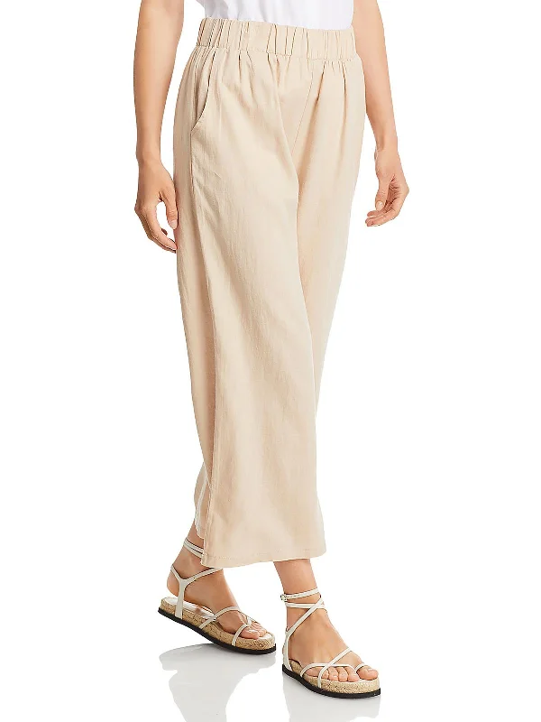 Womens High Rise Knit Wide Leg Pants