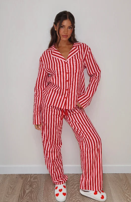 Dreamland Long Sleeve Pyjama Set Candy Stripe