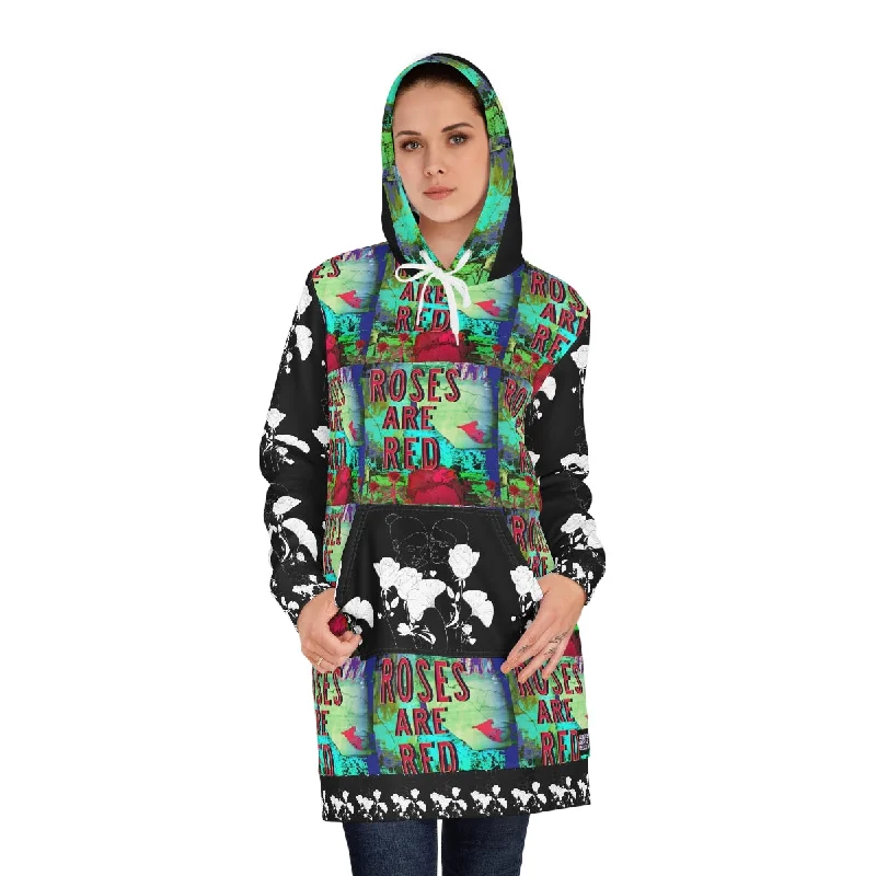 Women's Hoodie Dress (AOP) ROSES ARE RED