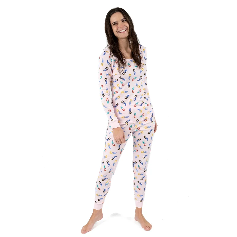 Womens Two Piece Cotton Pajamas Mermaid